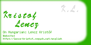 kristof lencz business card