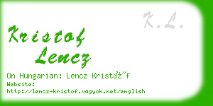 kristof lencz business card